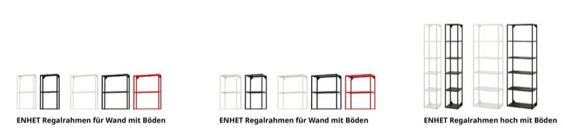 welche enhet Regale gibt es?